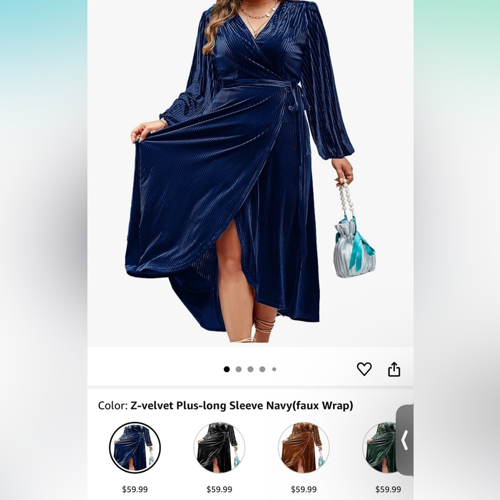 Elegant Navy Blue Wrap Skirt